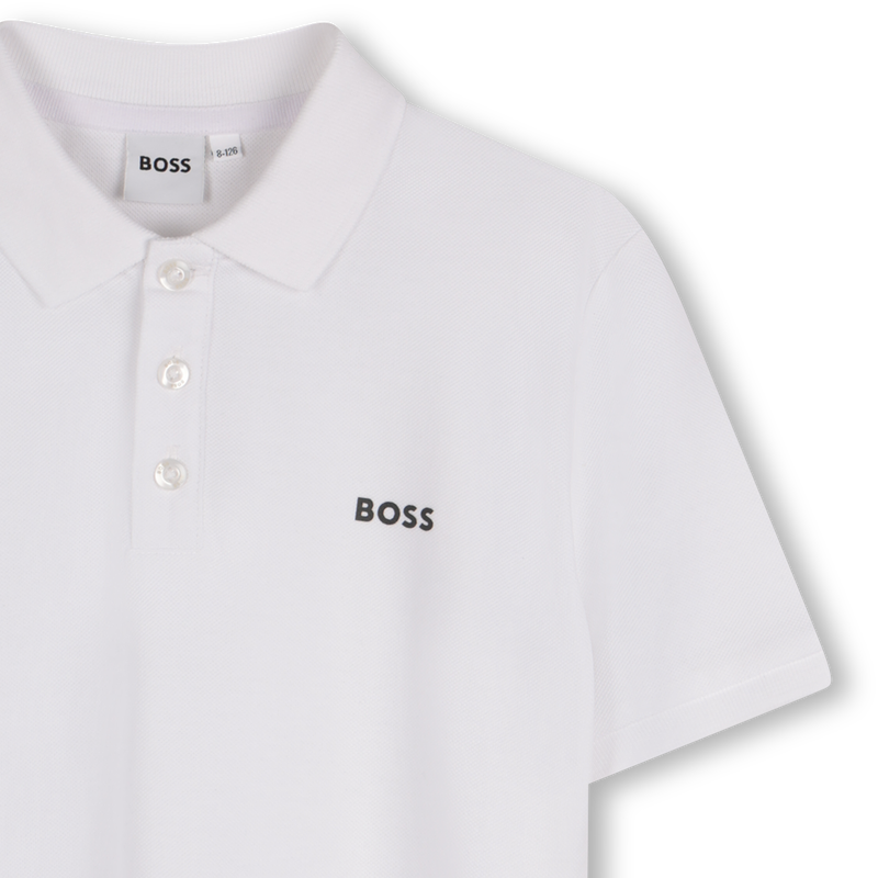 Katoenen polo met logo BOSS 
                        BOY