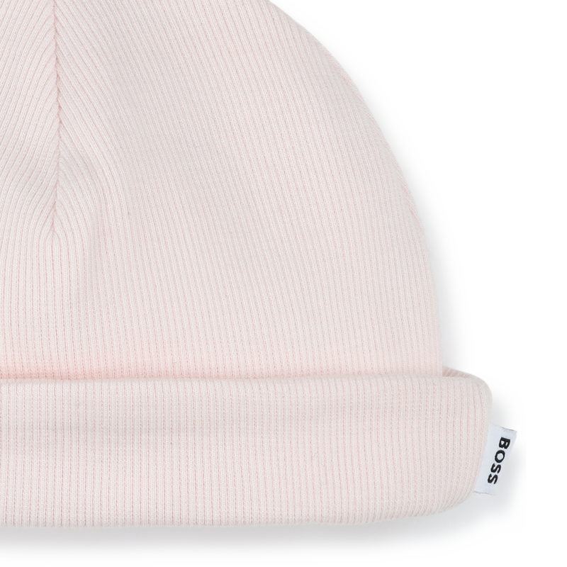 Bonnet &agrave; c&ocirc;tes avec revers BOSS 
                        FILLE