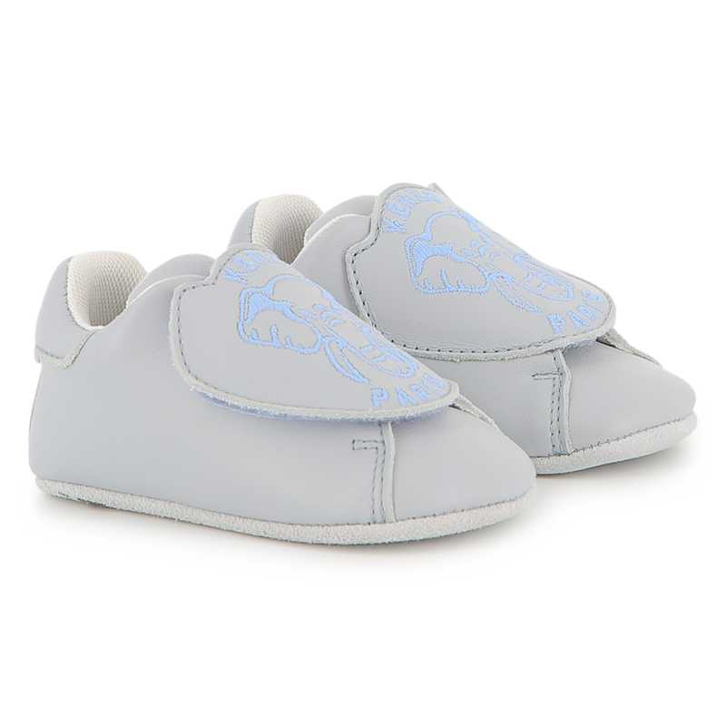 Chaussons b&eacute;b&eacute; en cuir de vache KENZO KIDS 
                        UNISEXE