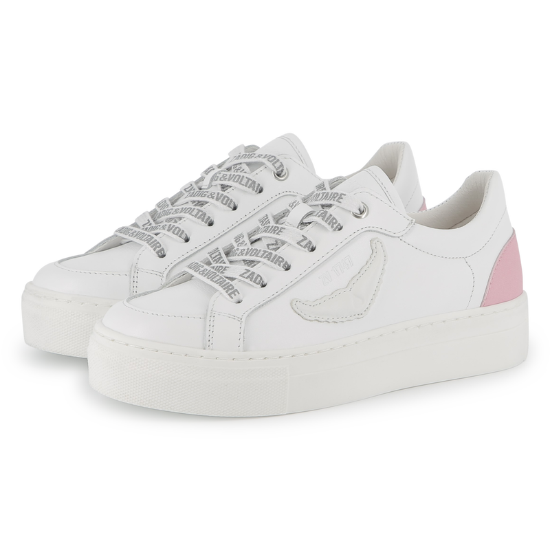 Baskets en cuir &agrave; lacets