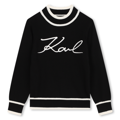 Pull avec broderie signature KARL LAGERFELD KIDS FILLE