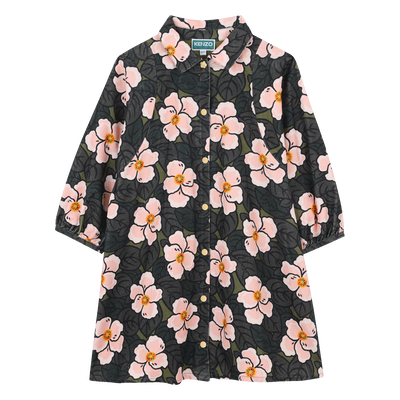 Robe &agrave; manches longues bouffantes KENZO KIDS FILLE