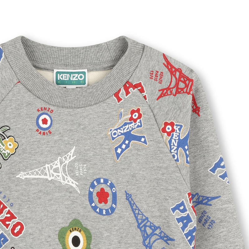Sweat-shirt molletonn&eacute; imprim&eacute; KENZO KIDS 
                        GARCON