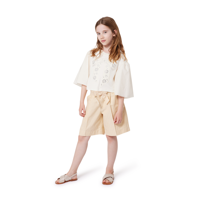 Flared cotton-blend Bermudas