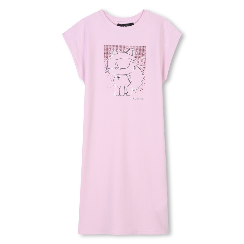 Hippe jurk met korte mouwen KARL LAGERFELD KIDS 
                        GIRL