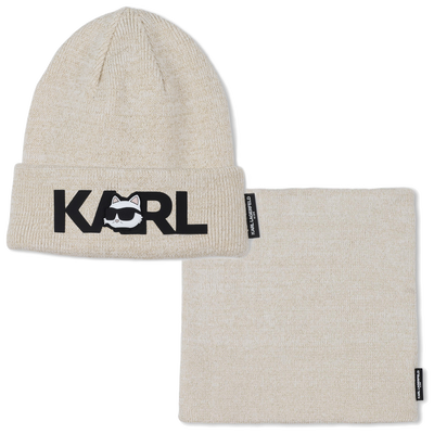 Hoed + nekwarmer set KARL LAGERFELD KIDS GIRL
