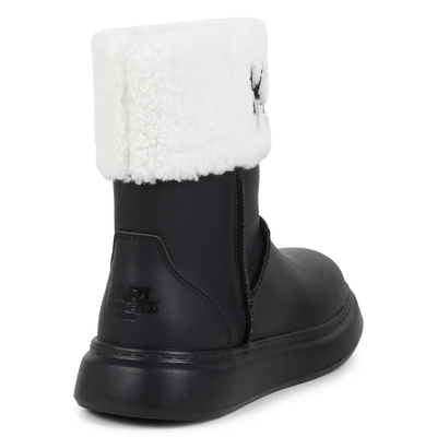 Bottines en cuir de vachette KARL LAGERFELD KIDS FILLE