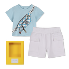 Set t-shirt en korte broek, LICHT BLAUW, hi-res
