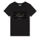 T-shirt orn&eacute; de sequins r&eacute;versibles KARL LAGERFELD KIDS 
                    FILLE