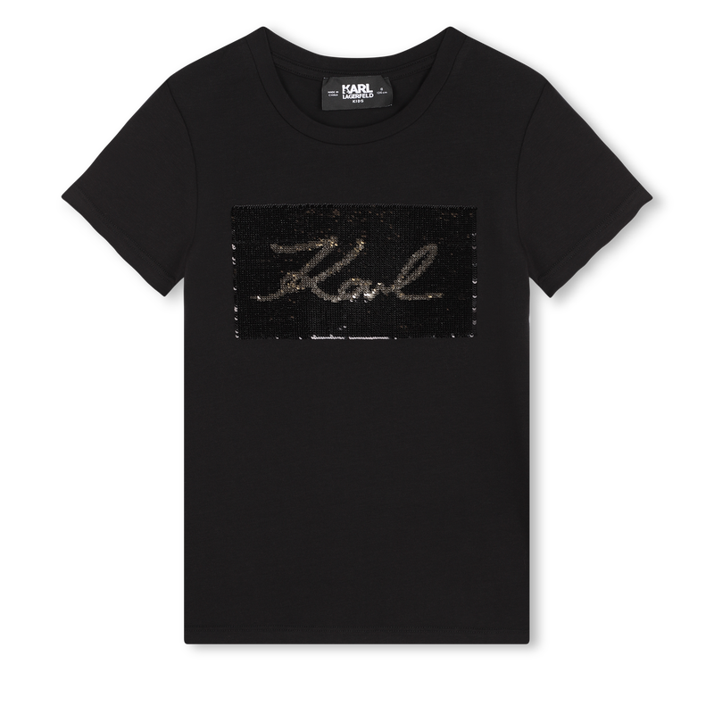 T-shirt orn&eacute; de sequins r&eacute;versibles KARL LAGERFELD KIDS 
                        FILLE