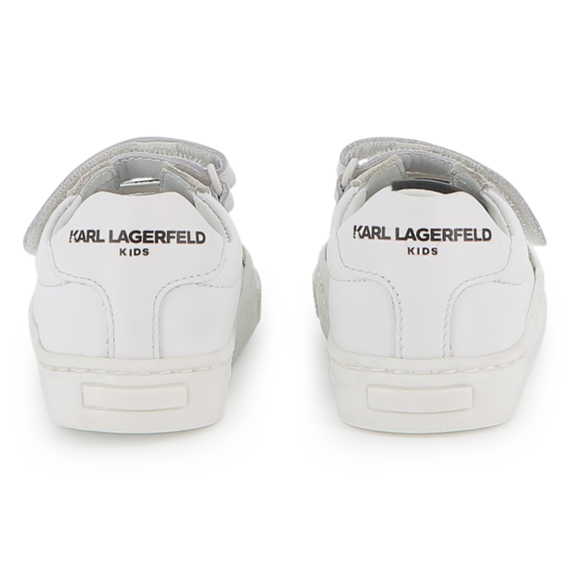 Baskets basses en cuir de vachette KARL LAGERFELD KIDS 
                        FILLE