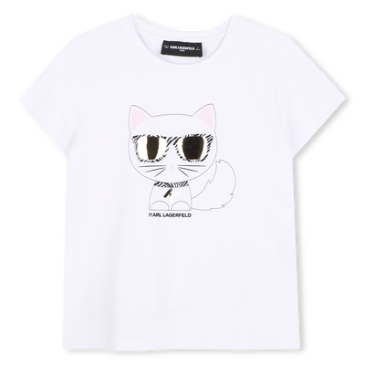 T-SHIRT ILLUSTRATION CHOUPETTE KARL LAGERFELD KIDS FILLE