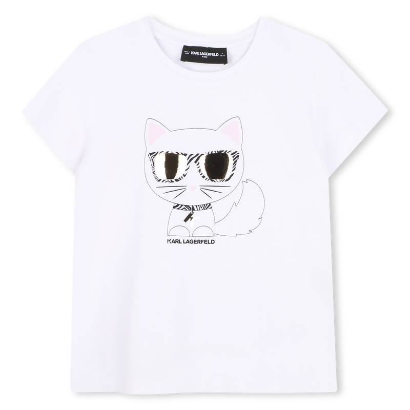 T-SHIRT ILLUSTRATIE CHOUPETTE KARL LAGERFELD KIDS 
                        GIRL