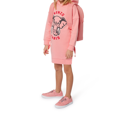 Fleece jurk met capuchon KENZO KIDS GIRL