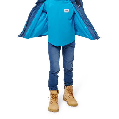 T-shirt uni avec &eacute;tiquette TIMBERLAND GARCON