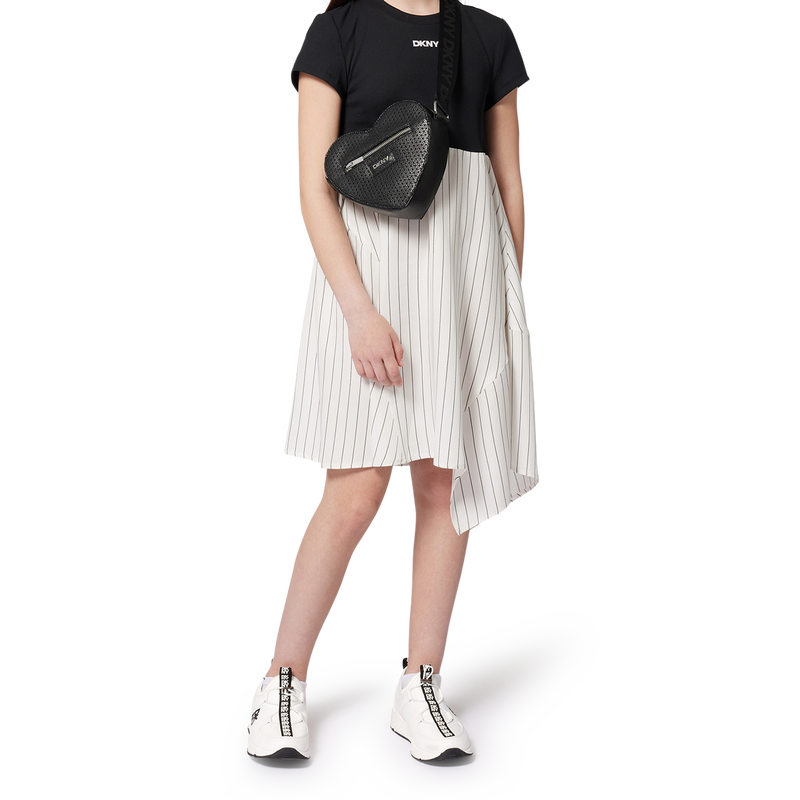 Feestjurk in twee materialen DKNY 
                        GIRL