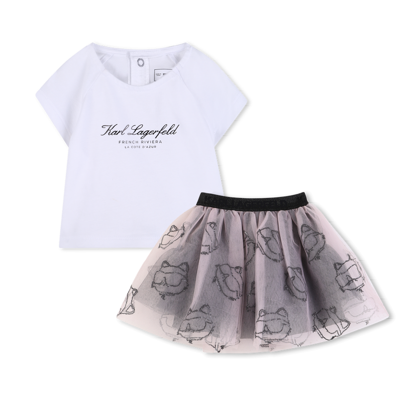 ENSEMBLE T-SHIRT ET JUPE KARL LAGERFELD KIDS 
                        FILLE