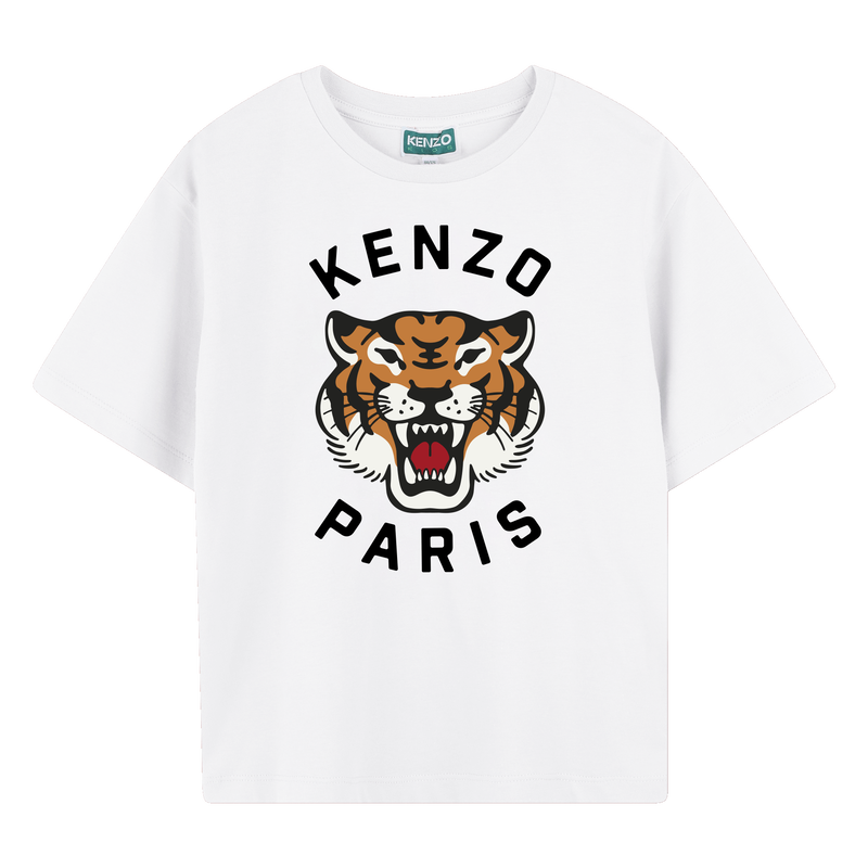 T-shirt en coton avec imprim&eacute; KENZO KIDS 
                        GARCON