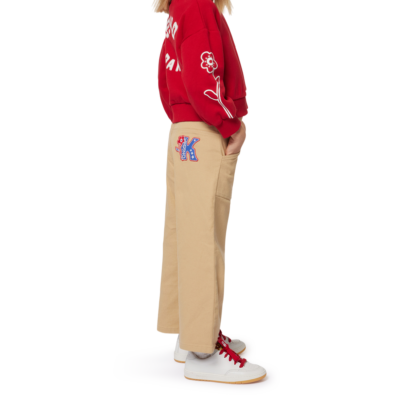 Pantalon &eacute;vas&eacute; en coton KENZO KIDS 
                        FILLE