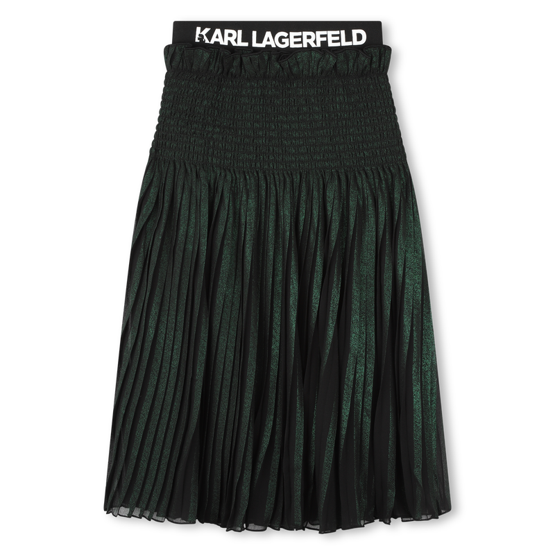 Halflange iriserende pliss&eacute;rok KARL LAGERFELD KIDS 
                        GIRL