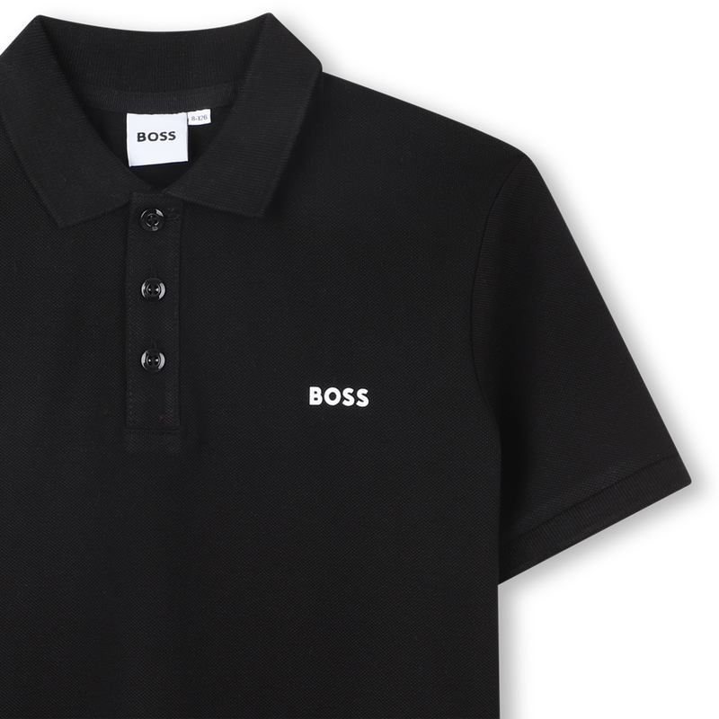 Katoenen polo met logo BOSS 
                        BOY