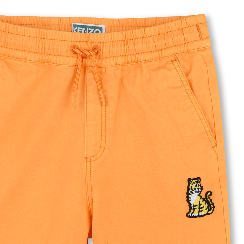 Bermuda en coton avec badge KENZO KIDS 
                        GARCON