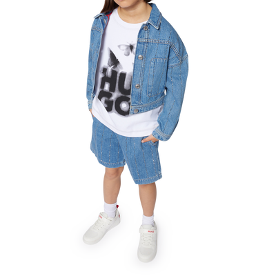 Veste en jean &agrave; rayures HUGO FILLE