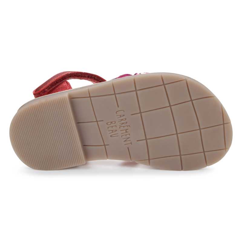 Leren sandalen met klittenband