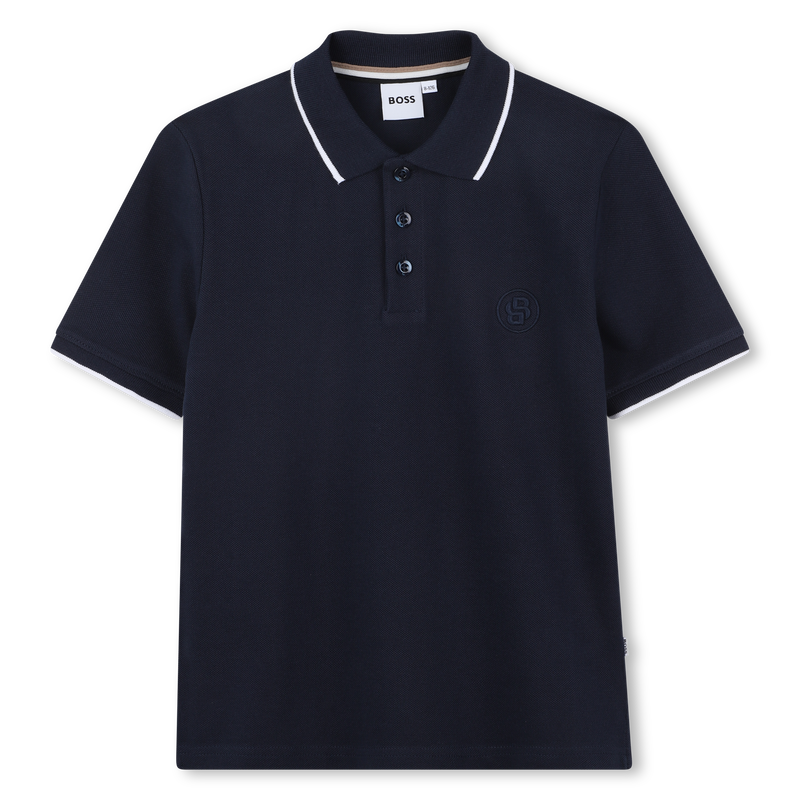 Katoenen polo met rechte snit BOSS 
                        BOY