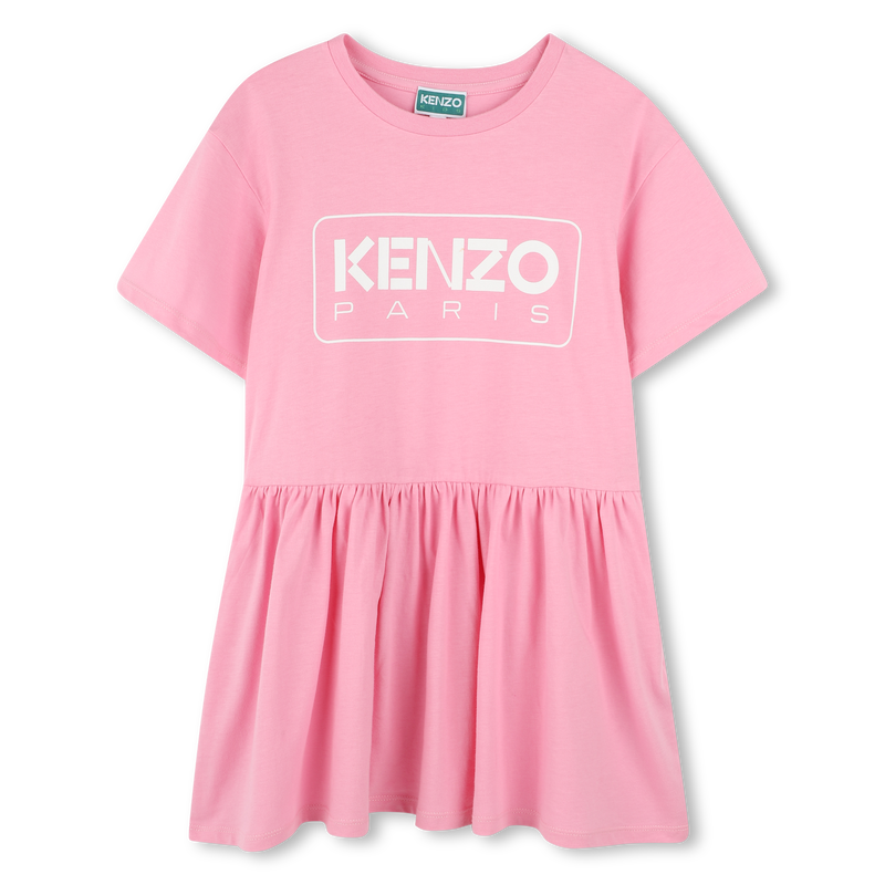 Robe avec imprim&eacute; et volant KENZO KIDS 
                        FILLE