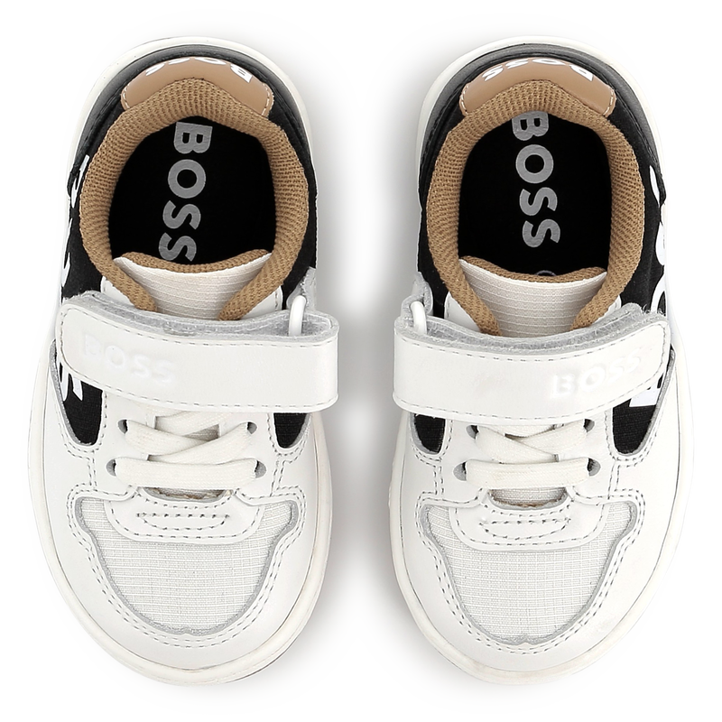 Baskets en cuir fermeture par bandes auto aggripan BOSS 
                        GARCON