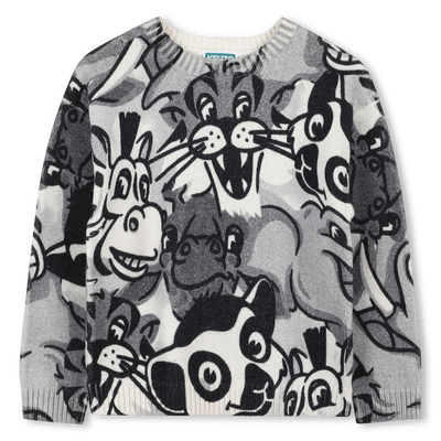 Pull en tricot &agrave; col rond KENZO KIDS UNISEXE