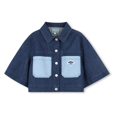 Geborduurd denim jasje KENZO KIDS GIRL