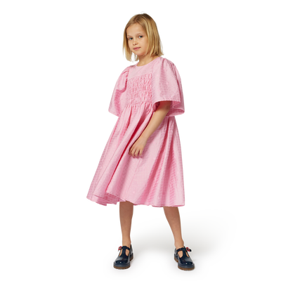 Robe brod&eacute;e en satin de coton KENZO KIDS FILLE