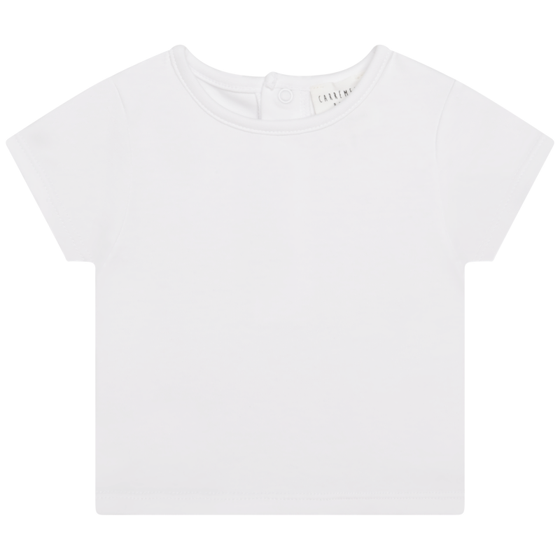 T-shirt and cotton overalls