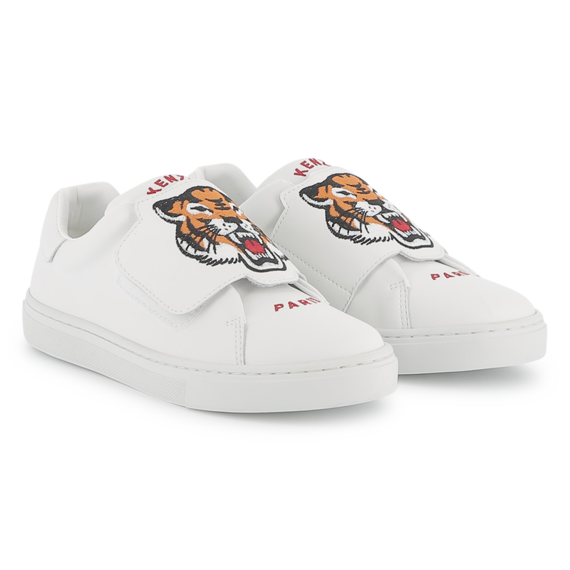 Leren sneakers met klittenband KENZO KIDS 
                        UNISEX