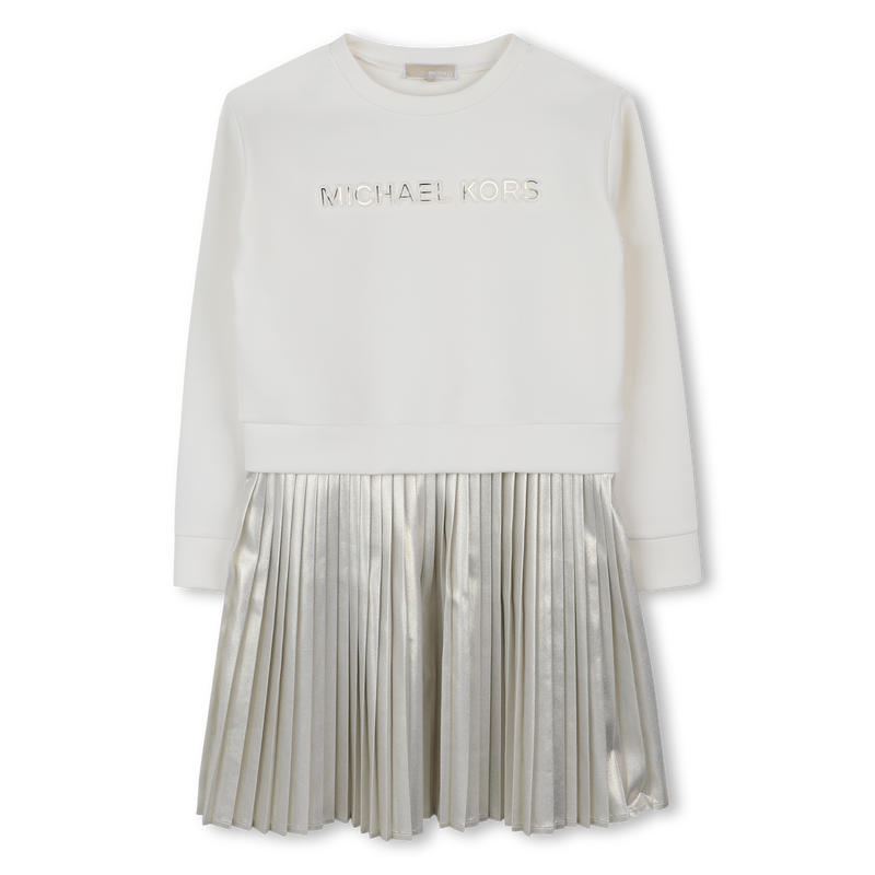 Bi-materiaal jurk met lange mouwen MICHAEL KORS 
                        GIRL