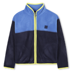 Cardigan bi-couleur en polaire, INDIGO BLUE, hi-res