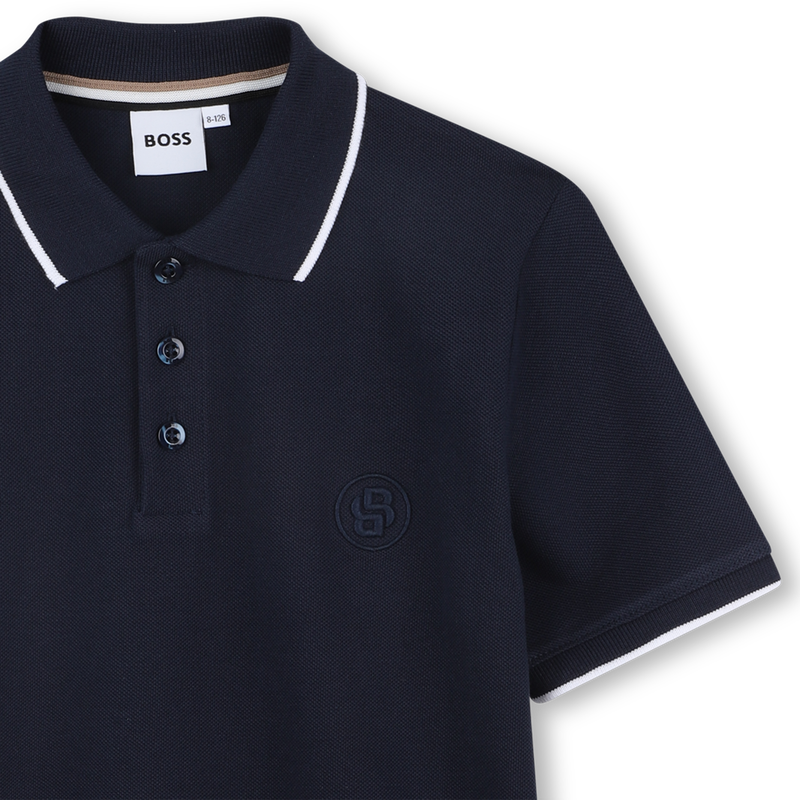 Katoenen polo met rechte snit BOSS 
                        BOY
