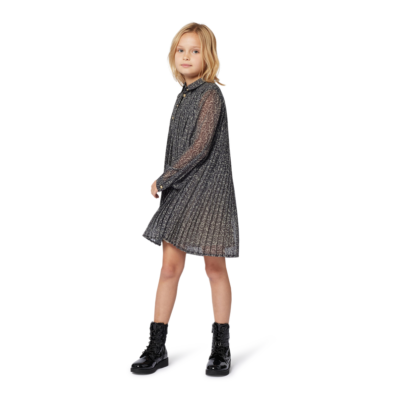 Geplooide jurk met lange mouwen MICHAEL KORS 
                        GIRL