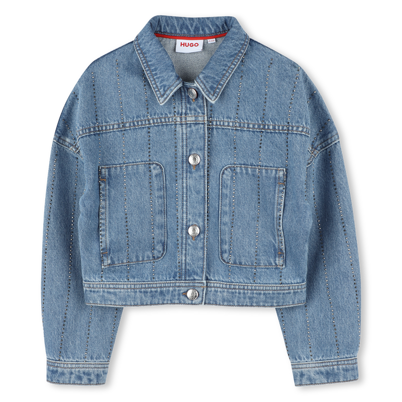 Veste en jean &agrave; rayures HUGO 
                        FILLE