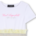 Bi-materiaal jurk met korte mouwen KARL LAGERFELD KIDS 
                    GIRL