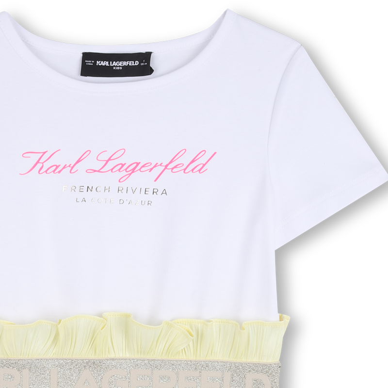 BI-MATERIAAL JURK MET KORTE MOUWEN KARL LAGERFELD KIDS 
                        GIRL