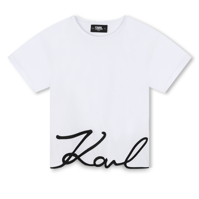 T-shirt avec sigle brod&eacute; en bas KARL LAGERFELD KIDS FILLE