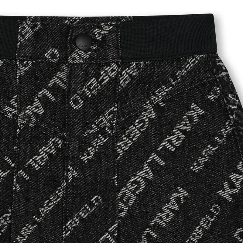 Jupe courte &eacute;vas&eacute;e en jean KARL LAGERFELD KIDS 
                        FILLE