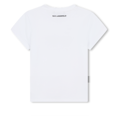 T-shirt avec imprim&eacute; lunettes KARL LAGERFELD KIDS FILLE
