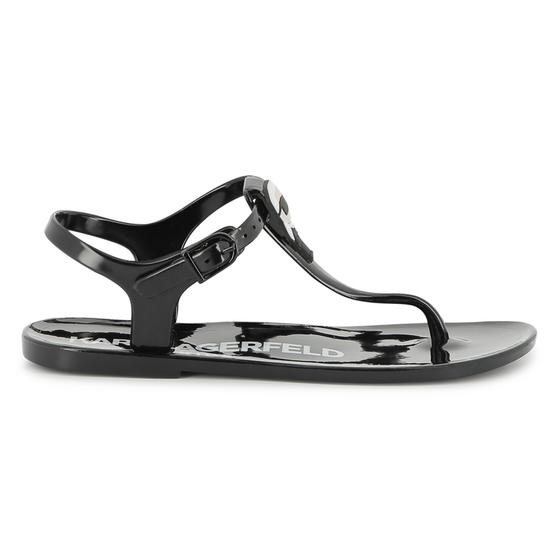 Sandales &agrave; boucles avec badge KARL LAGERFELD KIDS 
                        FILLE