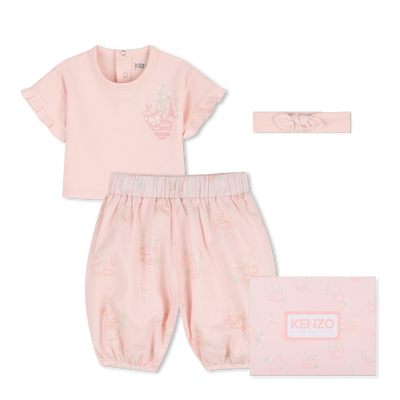 ENSEMBLE T-SHIRT, PYJAMA ET BANDEAU KENZO KIDS FILLE