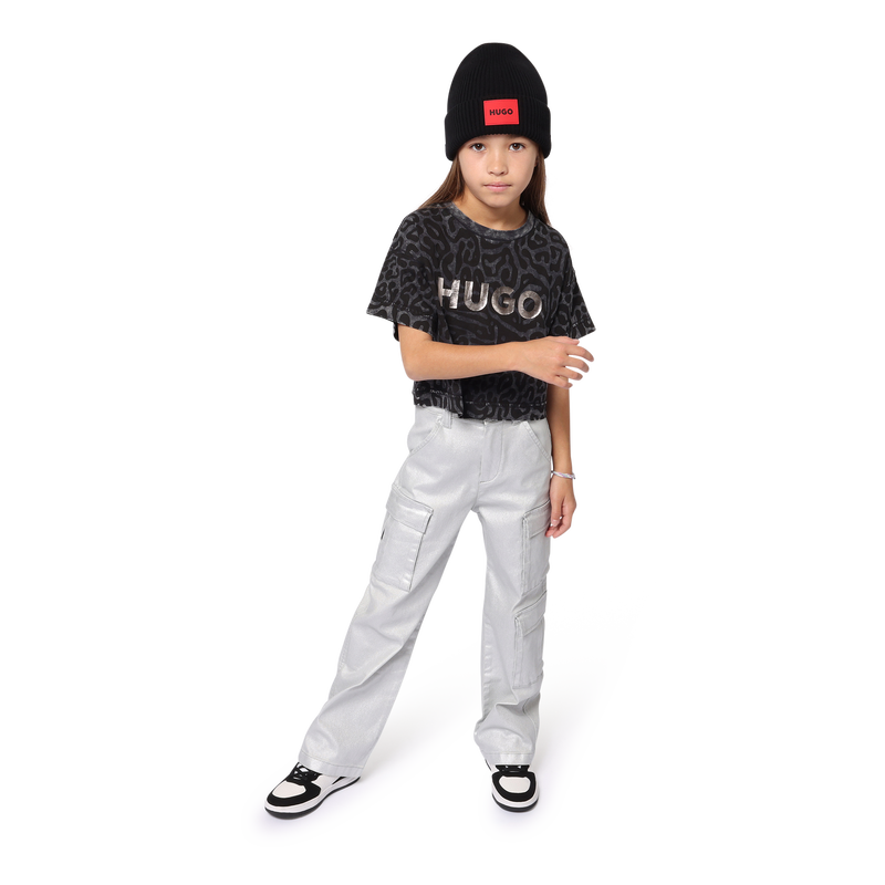 Katoenen T-shirt met print HUGO 
                        GIRL