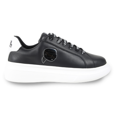 Baskets basses en cuir de vachette KARL LAGERFELD KIDS GARCON